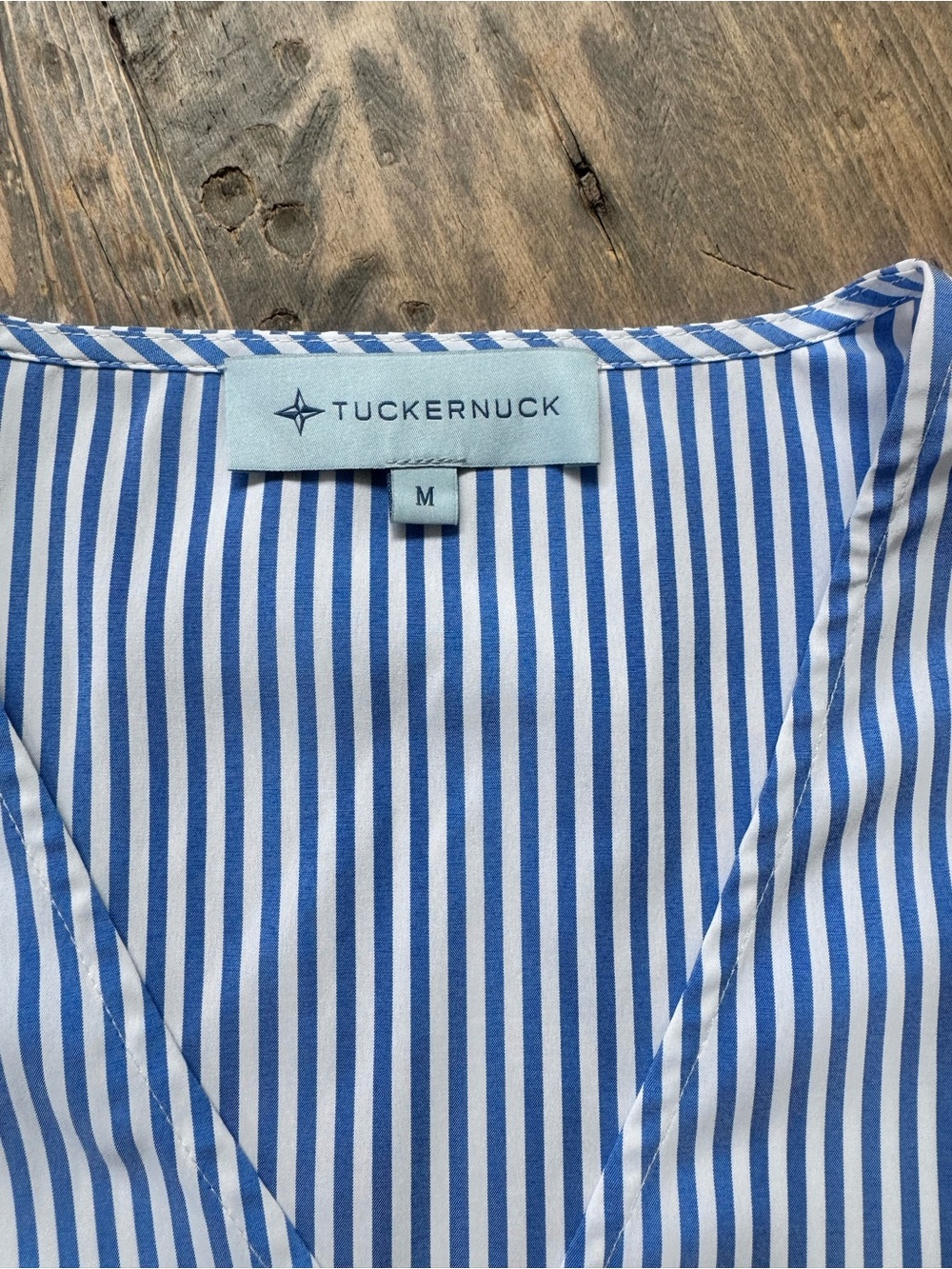 Tuckernuck Blue & White Stripe V-Neck Blouse - Picture 2 of 8